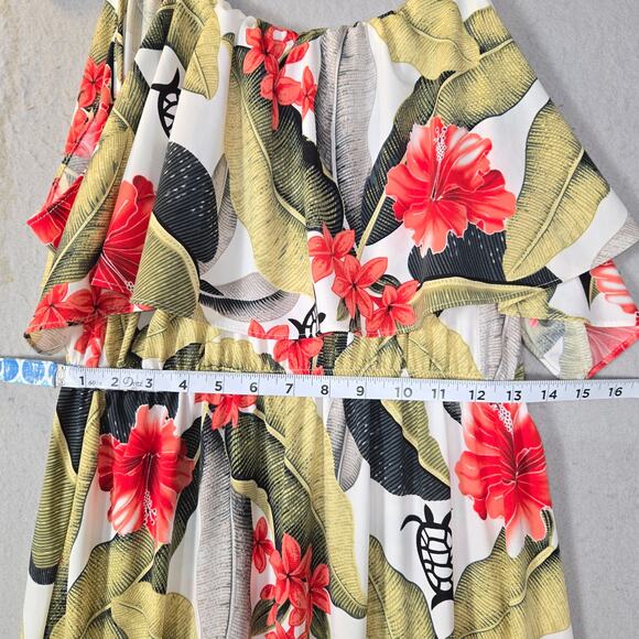 S&S Aloha Fashion Womens Midi Sundress Floral Hibiscus Turtles Stretch Vacation - Picture 7 of 10